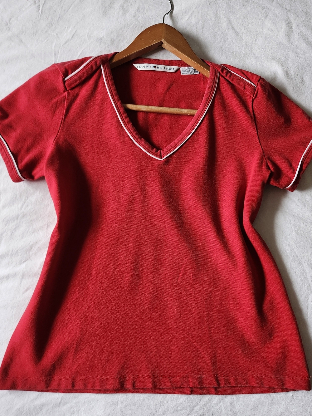Vintage Y2K Tommy Hilfiger Red Baby Tee